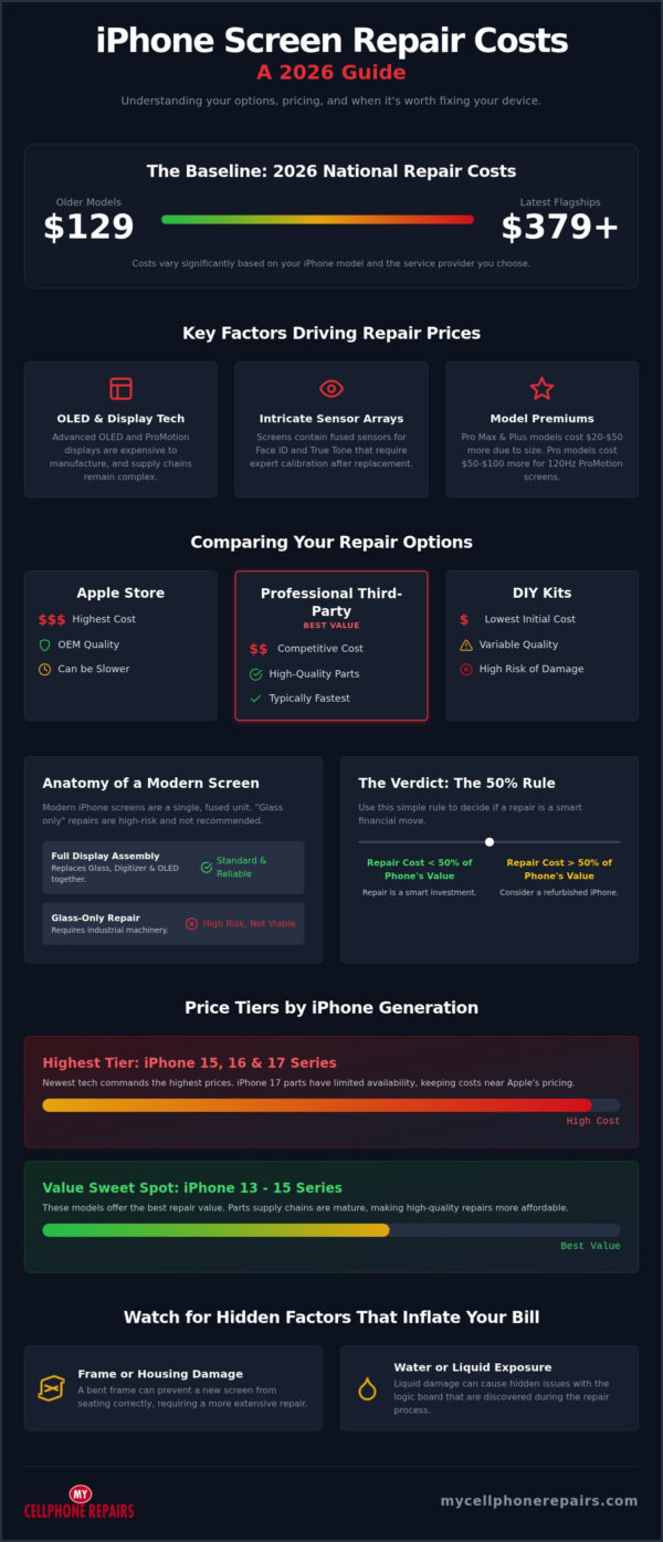 How Much Does iPhone Screen Repair Cost? 2026 Price Guide